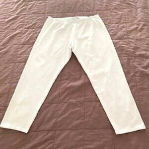 Cut Loose XL White Cotton/Lycra Capri Leggings
